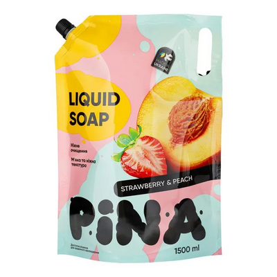 Pina рідке мило дой-пак1500мл Strawberry and peach, шт